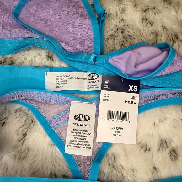 Parade Triangle Bralette and Thong Set XS - Picture 3 of 3